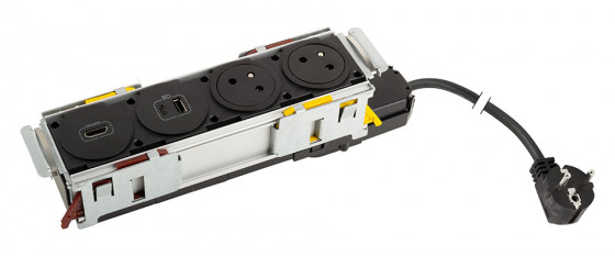 LEGRAND DisqIn 2x230, 1x USB A+C, HDMI, noir