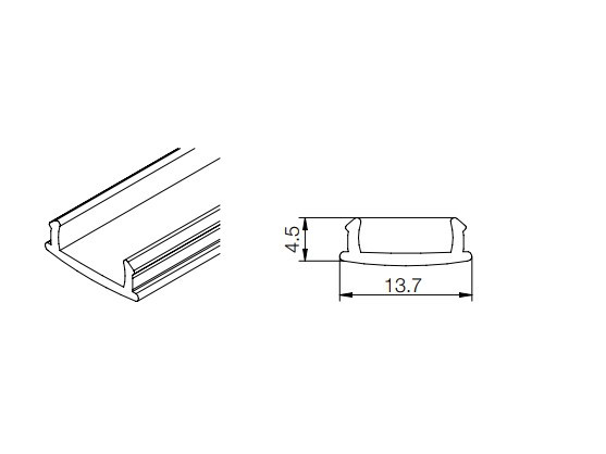 TULIP Gola cache-vis pour porte profil J et C avec LED 4,1m