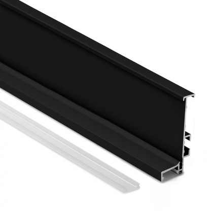 TULIP Gola porte profil J avec LED 4,1m noir mat
