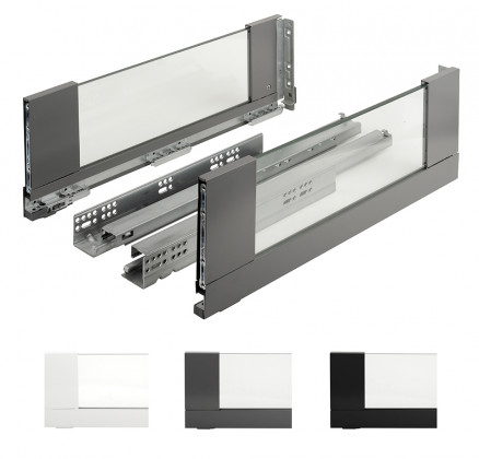 K-StrongMax 18 tiroir H185/500mm, verre, noir