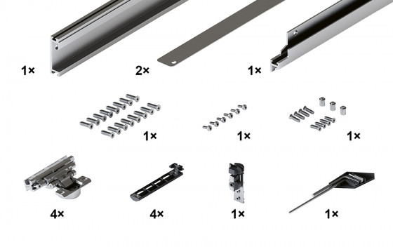 HAWA 30997 Concepta III 35 pour boîte ensemble de base droite, ht 1900 - 2700mm