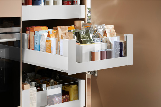 K-BLUM Merivobox, tiroir E boxcover 500mm/40kg, int., verre, blanc K-BLUM Merivobox, tiroir E boxcover 500mm/40kg, int., verre, blanc