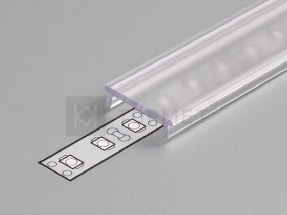 StrongLumio moulure de recouvrement F pour profil LED clipsable translucide 2000