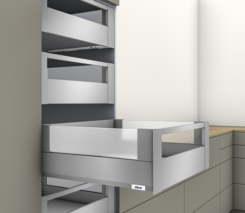 K-BLUM Merivobox, tiroir E boxcover 600mm/40kg, gris clair IG, int., reling