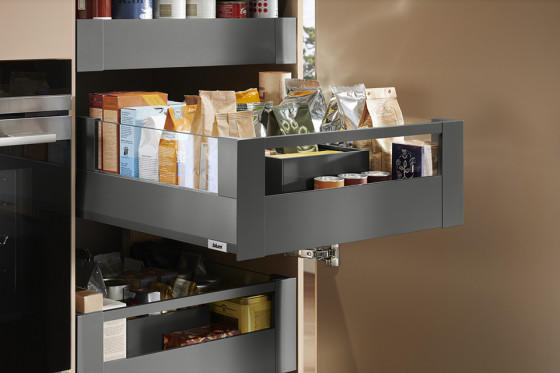 K-BLUM Merivobox tiroir E boxcover 600mm/40kg, gris foncé OG, int., reling
