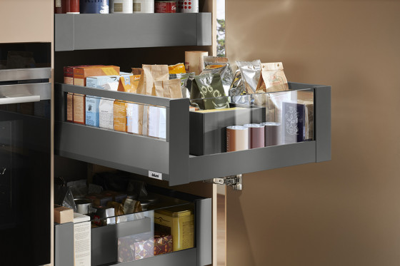 K-BLUM Merivobox tiroir E reling 500mm/40kg, gris foncé OG, intérieur, verre K-BLUM Merivobox tiroir E reling 500mm/40kg, gris foncé OG, intérieur, verre