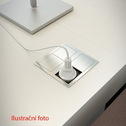 VersaHit Dual prise électrique 2x230V Française, alu brossé VersaHit Dual prise électrique 2x230V Française, alu brossé