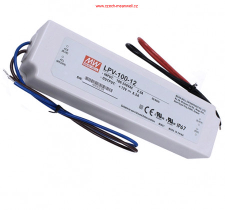 Alimentation électrique MEAN WELL LPV-100-12, 12V, 100W, IP67