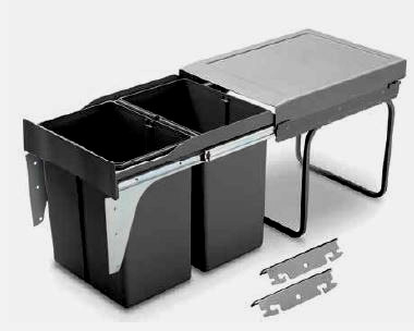GOLLINUCCI Sorter Linea 290DM pour porte 400mm 2x21l anthracite