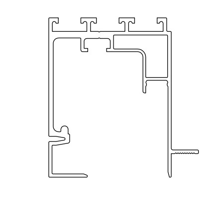 TERNO Solo Vetro Light guidage supérieur 2250/A alu anodisé argent 6m TERNO Solo Vetro Light guidage supérieur 2250/A alu anodisé argent 6m