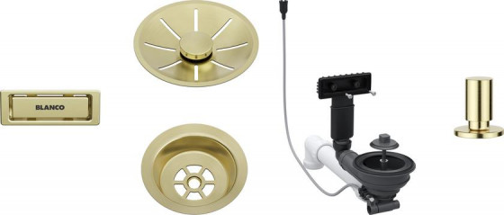 BLANCO 207427 accessoires ensemble de vidage 1x3,5 InFino avec tirant Satin Gold
