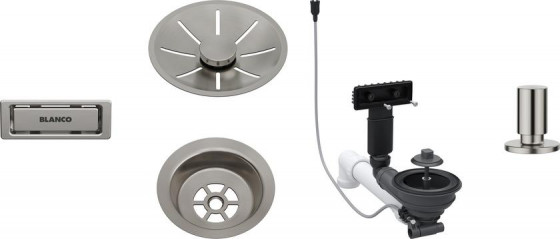 BLANCO 207435 accessoires ensemble de vidage 1x3,5 InFino avec tige Satin Platin