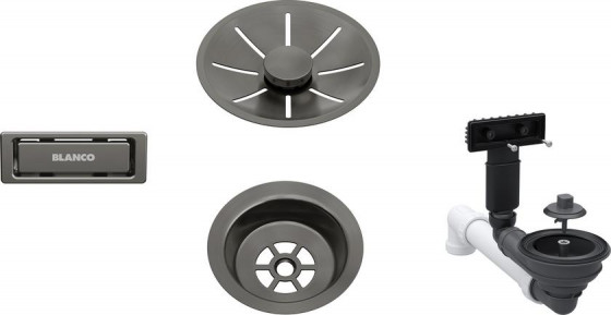 BLANCO 207424 accessoires ensemble de vidage 1x3,5 InFino Satin Dark Steel