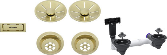BLANCO 207439 accessoires ensemble de vidage 2x3,5 InFino Satin Gold