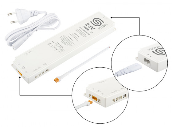 StrongLumio alimentation électrique 24V - 100W (8x mini connecteur + 1x 3PIN con StrongLumio alimentation électrique 24V - 100W (8x mini connecteur + 1x 3PIN con