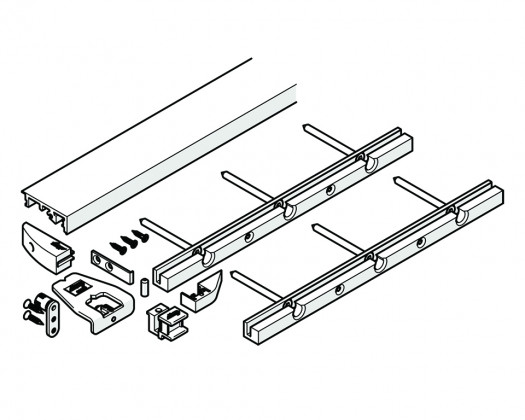 HAWA 25479 Folding Concepta 25 profil inférieur 1300mm noir anodisé