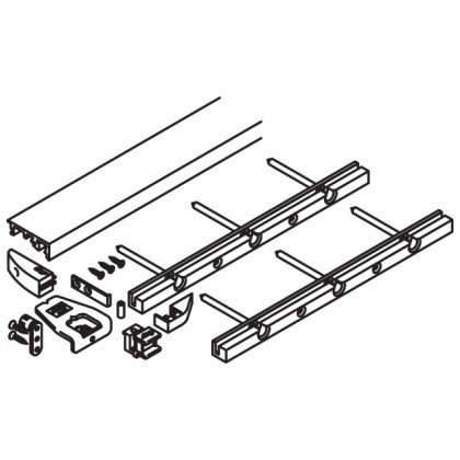 HAWA 25480 Folding Concepta 25 dans boîtier profil inférieur 2000mm noir anod