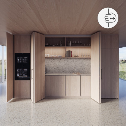 K-HAWA Folding Concepta III 20 Pull dans boîtier 1200-2200mm 4 vantaux noir P+L