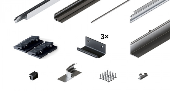 HAWA 31514 Folding Concepta III 20/25 kit de guidage 2 vantaux argenté L