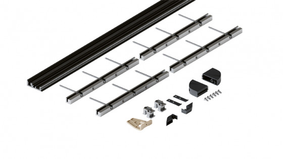 HAWA 52094 Folding Concepta III profil inférieur pour 4 portes noir anodisé
