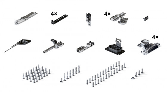 HAWA 31505 Folding Concepta III 25 Push dans boîtier ensemble de base 1900 - 270