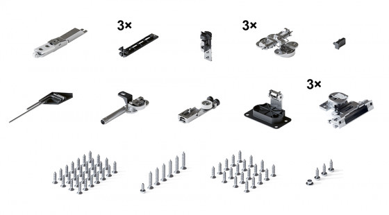 HAWA 31504 Folding Concepta III 20 Push dans boîtier ensemble de base, 1200 - 22