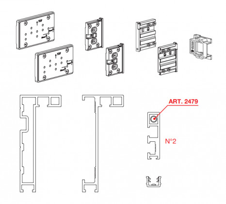 TERNO Fine ensemble complet de profils pour porte int. 1400x2700mm,28mm, argent TERNO Fine ensemble complet de profils pour porte int. 1400x2700mm,28mm, argent