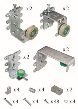 SEVROLL 10227-SV Eden ensemble de ferrures pour porte double