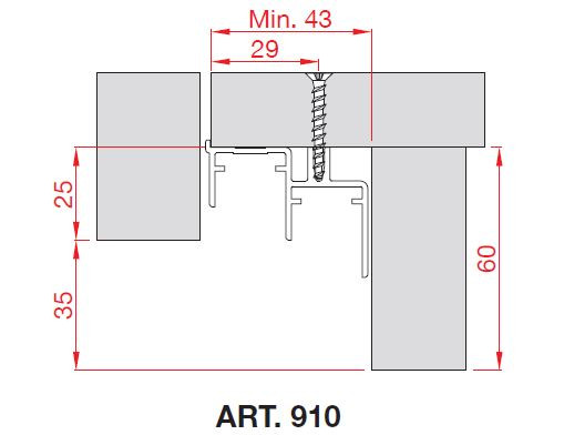 TERNO profil inférieur 910/N 3m elox noir brossé