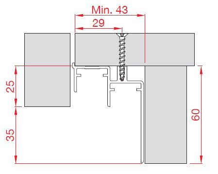 TERNO profil inférieur 920/N 3m elox noir brossé