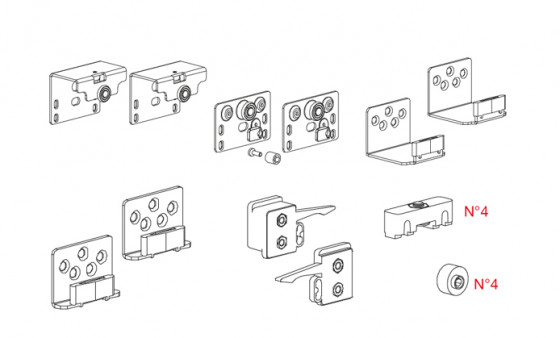 TERNO Frontalino ensemble pour 2 portes K.1091.2 TERNO Frontalino ensemble pour 2 portes K.1091.2