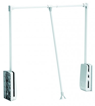 StrongWire tringle de penderie rabattable, 860-1200mm, blanc/chrome