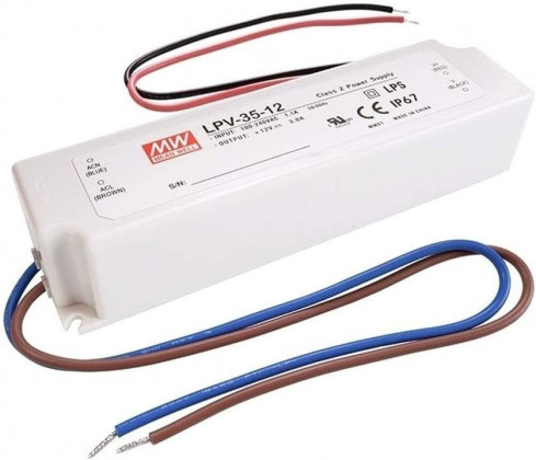 Alimentation électrique MEAN WELL LPV-35-12, 12V, 35W, IP67