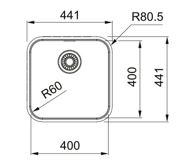 FRANKE évier SRX 210/610-40 441x441mm inox