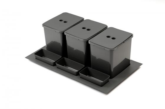 StrongBins trieur 3x16 l intégré tiroir 800-900 mm, anthracite