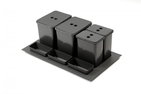 StrongBins trieur 2x16 + 2x8 l inséré dans tiroir 800 - 900 mm, anthracite