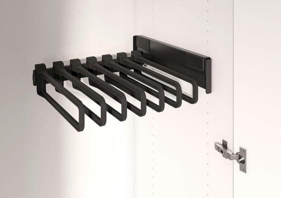 KES Conero, tiroir coulissant latéral pour pantalons, 475mm, 7 porte-manteaux, n