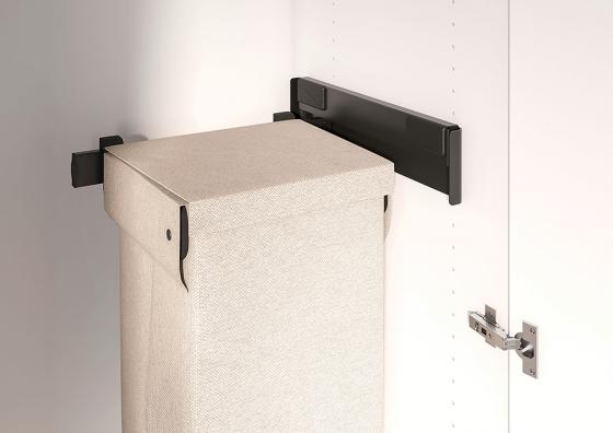 KES Conero, panier a linge latéral coulissant, 475mm, noir