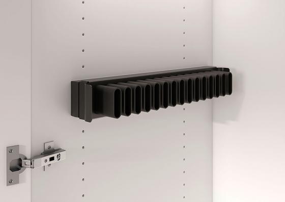 KES Conero, tiroir coulissant latéral pour ceintres ou cravates, 475mm, noir KES Conero, tiroir coulissant latéral pour ceintres ou cravates, 475mm, noir