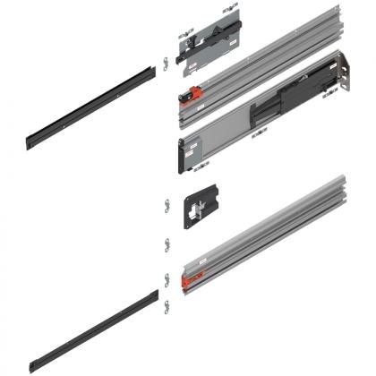 BLUM 801P700E.R3 Revego Uno rail de guidage pour poche, 700 mm, droite