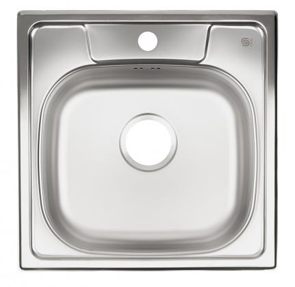 StrongSinks S1 Évier inox satiné/ surface brossée 488x488, montage supérieur