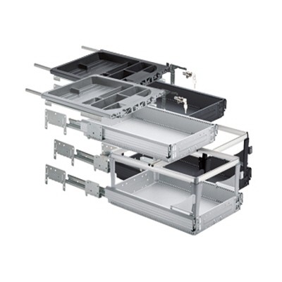 HETTICH 46746 ensemble conteneur 392/730 mm noir SiSy