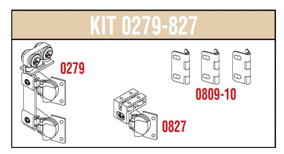 SISCO 279-827 ferrures pour portes pliantes - 2 vantaux