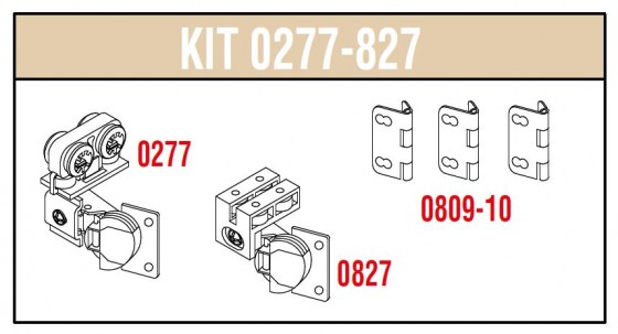 SISCO 277-827 kit de ferrures pour portes pliantes - 2 vantaux