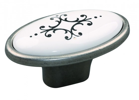 Marella Design bouton Venice O laiton vieilli/motif porcelaine