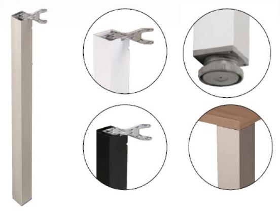 StrongLegs pied de table TA001 710R/80x80mm noir mat