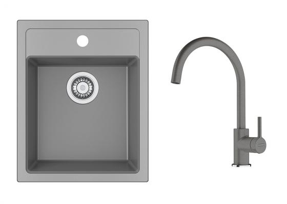 FRANKE Ensemble T121Š SID 610-40 gris + FC 6018.084