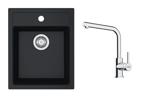 FRANKE Ensemble T113Č SID 610-40 noir + FS 3230.031