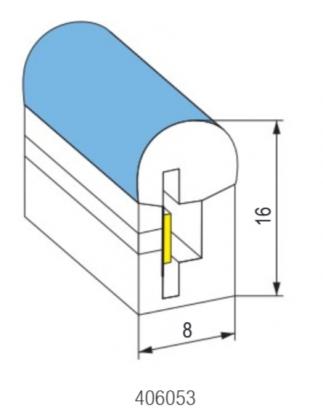 StrongLumio profil silicone souple 8x16mm pour bandes LED jusqu'a 10W/m, 10mm