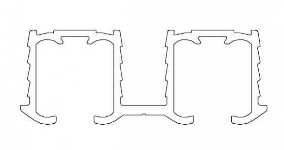 TERNO Living Top guidage supérieur double 2652/A alu anodisé argent 2,5m 30kg